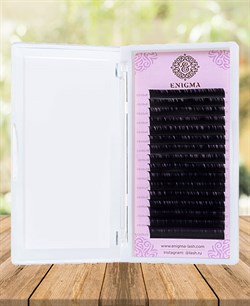 Ресницы чёрные Enigma изгиб MIX L+ 0,07-0,10 7-14 - фото 7238