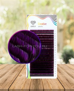 Ресницы двухтоновые фиолетовые Lovely 20 линий MIX C 7-13 3374 - фото 7275