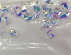 Фигурные стразы № 12. микс 4. прозрачный 2762