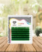 Ресницы зелёные (green) Lovely MINI 6 линий MIX D 10-14 3381