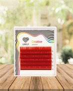 Ресницы красные (red) Lovely MINI 6 линий MIX C 10-14 3384