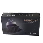 Перчатки нитриловые BENOVY. Размер L. Чёрный цвет 100 штук 4081